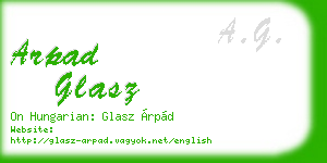 arpad glasz business card